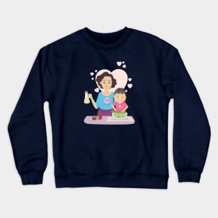 Mother and daughter Cooking Crewneck Sweatshirt